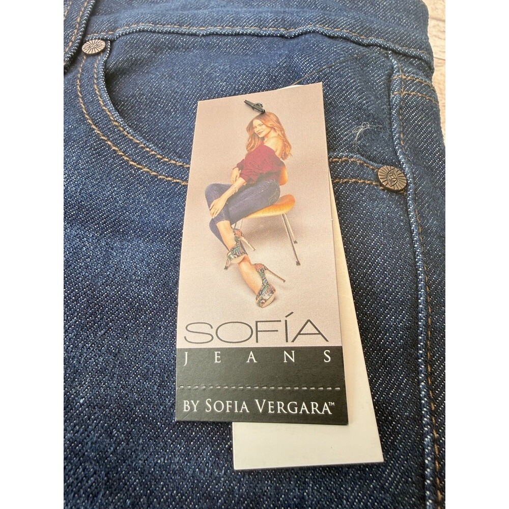 Sofia Jeans by Sofia Vergara High Rise Flare Dark Wash Blue Denim Jeans Size 14 - Picture 7 of 12